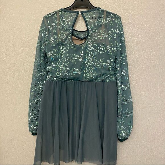 Weissman Dance Costume sage green sequin appliqué Saint Honesty 13413 XXLC - Picture 2 of 12